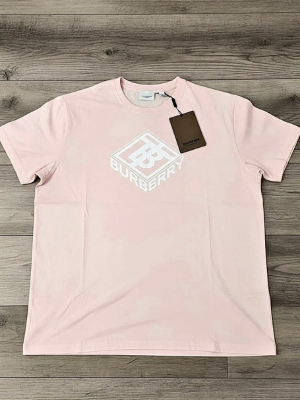 Burberry Ellison Monogram Print Cotton T-Shirt Pink Small